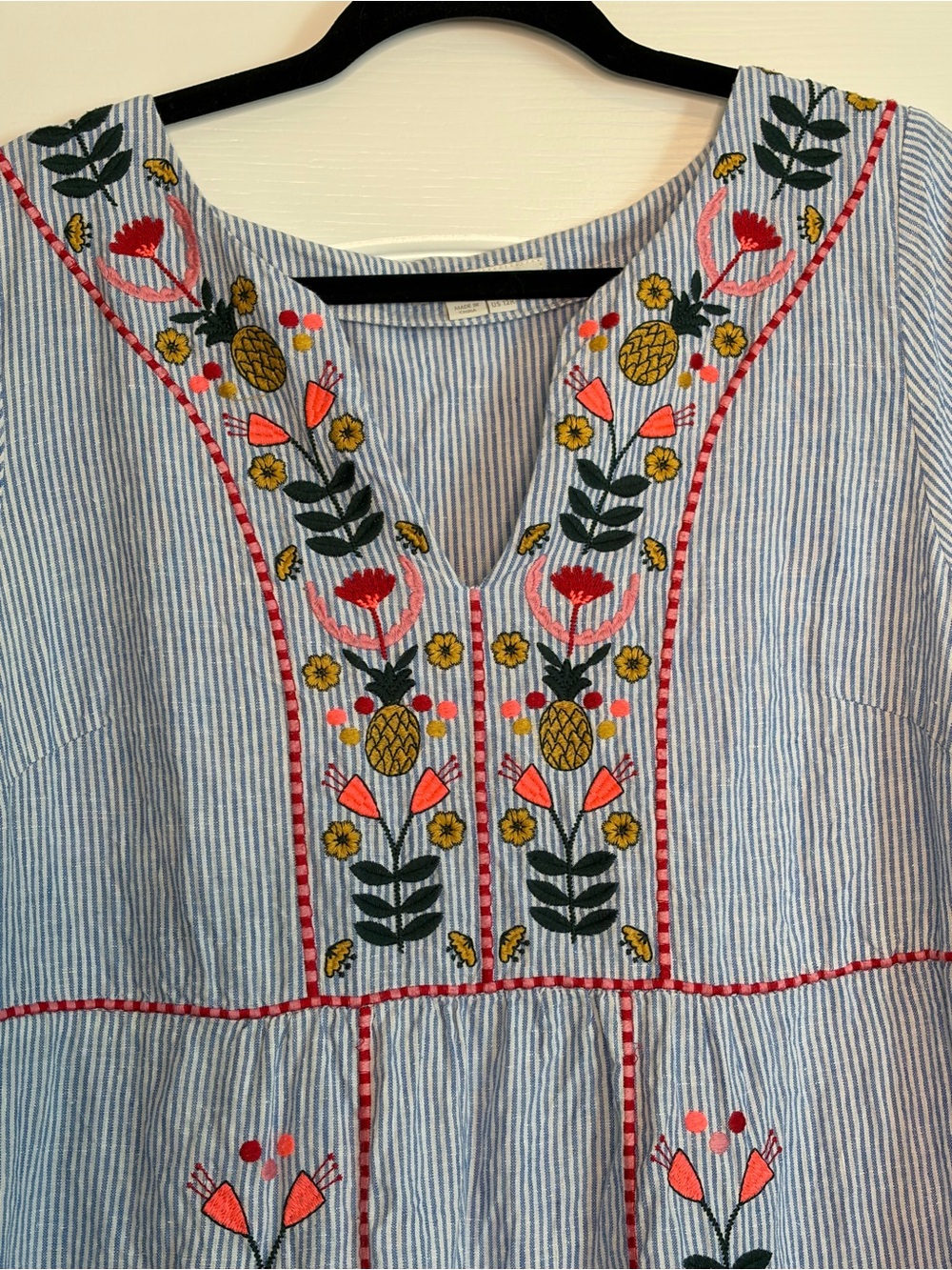 Boden Bea Linen Mini Dress with Multicolor Floral Embroidery - Picture 7 of 8
